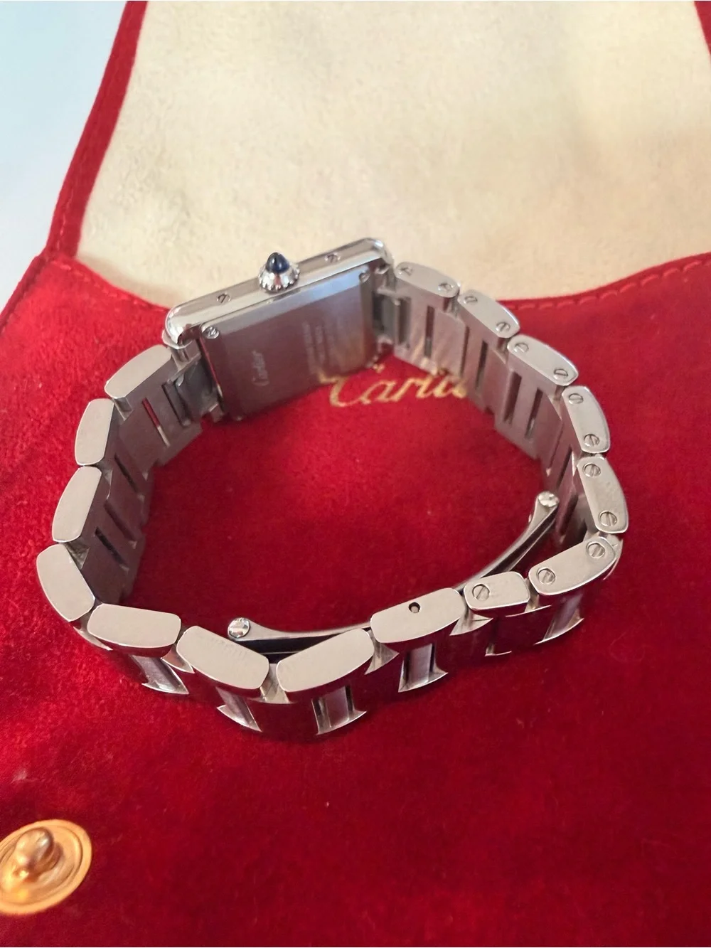 Cartier Tank Must De Cartier Watch Small Silver Roman Dial Steel Watch Ref 4322